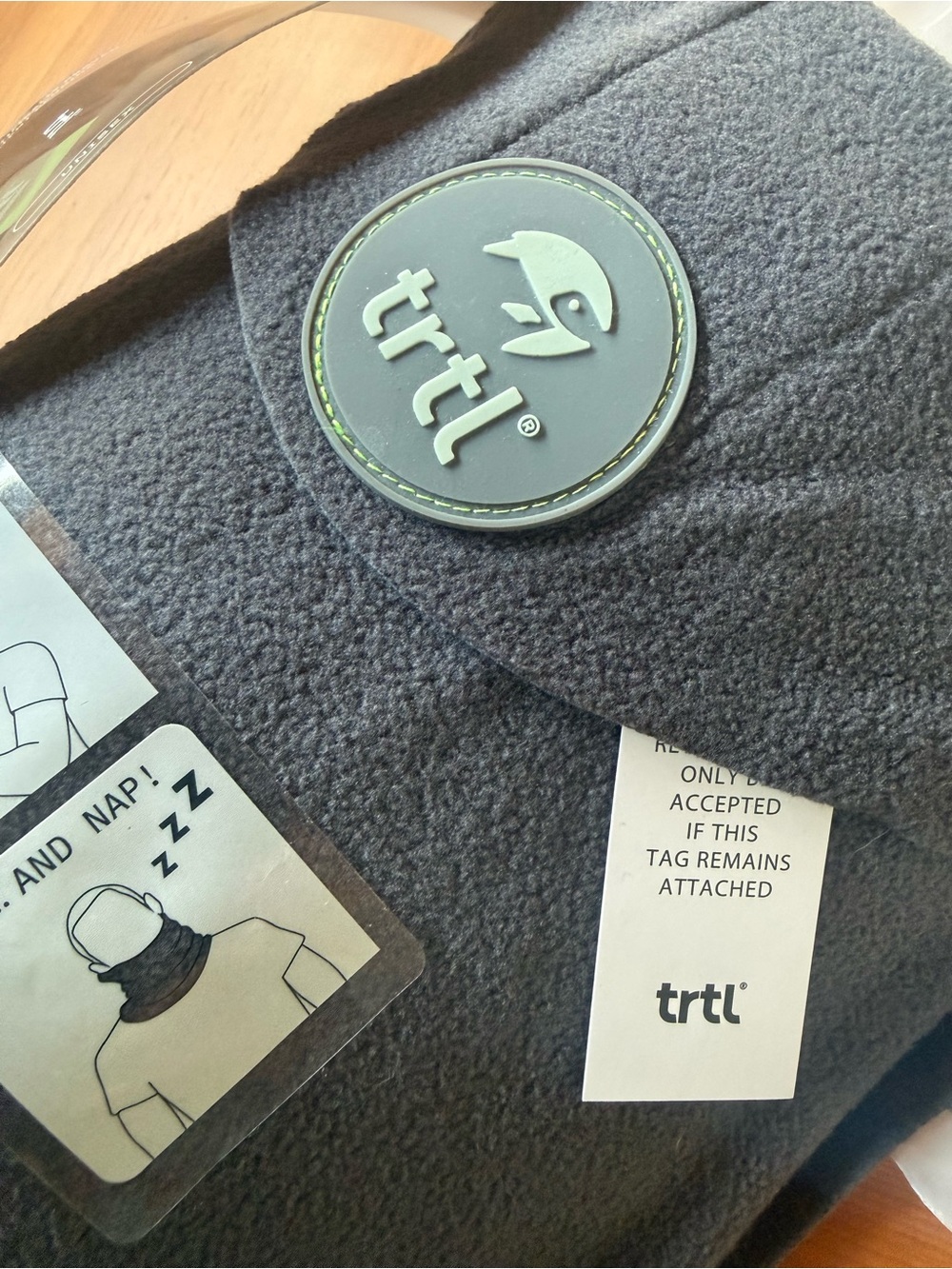 Turtle Pillow Original - Grey fleece- NWT
